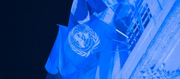 This photo taken on October 23, 2015 in Verdun shows the World Peace Center illuminated in blue light to celebrate the 70th anniversary of the United Nations. This photo taken on October 23, 2015 in Verdun shows the World Peace Center illuminated in blue light to celebrate the 70th anniversary of the United Nations. - Sputnik International