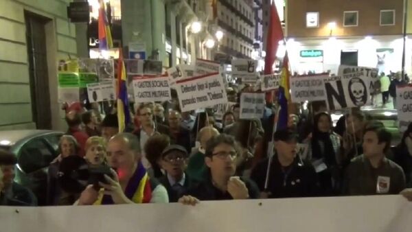 Anti-NATO protesters in Madrid - Sputnik International