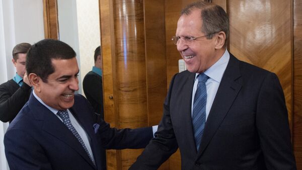Russian Foreign Minister Sergei Lavrov meets with UN High Representative for the Alliance of Civilizations Nassir Abdulaziz Al-Nasser - Sputnik International
