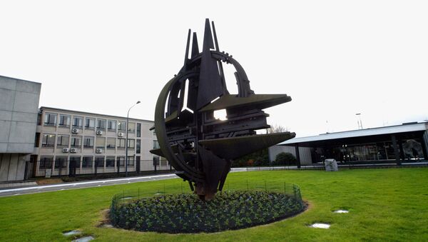 General view of the main entrance of the NATO headquarters in Brussels - Sputnik International