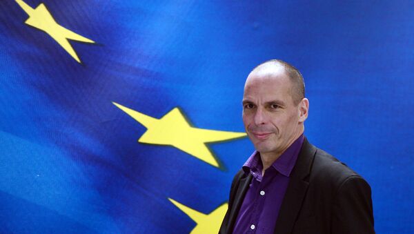 Greek Finance Minister Yianis Varoufakis arrives to present his ministry's new secretaries at a press conference in Athens on March 4, 2015. - Sputnik International