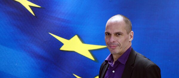 Greek Finance Minister Yianis Varoufakis arrives to present his ministry's new secretaries at a press conference in Athens on March 4, 2015. - Sputnik International