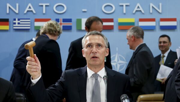 NATO Secretary-General Jens Stoltenberg chairs a NATO defence ministers meeting at the Alliance headquarters in Brussels, Belgium October 8, 2015 - Sputnik International