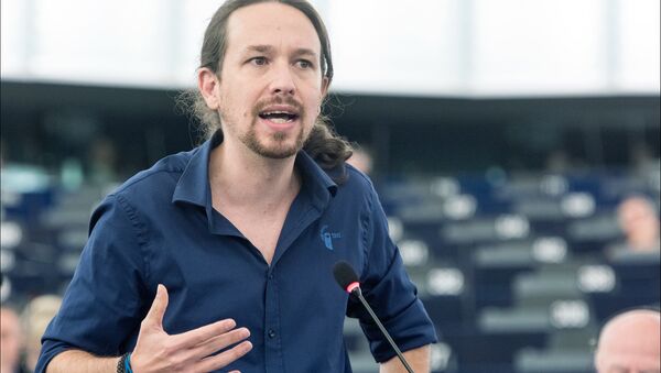 Leader of Spanish anti-austerity party Podemos Pablo Iglesias - Sputnik International