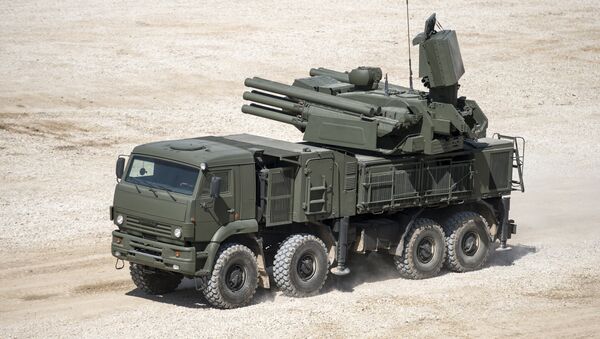 Pantsir-S1 antiaircraft gun / surface-to-air missile system displayed in the run-up to the Army-2015 international military-technical forum in the Moscow Region - Sputnik International