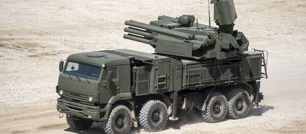 Pantsir-S1 antiaircraft gun / surface-to-air missile system displayed in the run-up to the Army-2015 international military-technical forum in the Moscow Region - Sputnik International