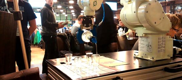 A robot designed to pour vodka - Polewacz 300 AGHacks 2015. A robot designed to pour vodka - Polewacz 300 AGHacks 2015. - Sputnik International