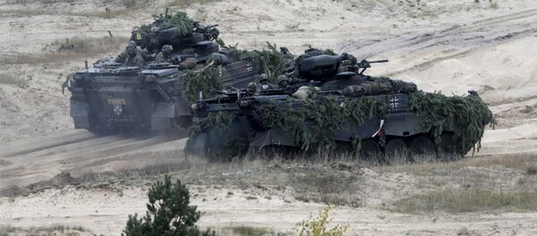 German army Marder infantry fighting vehicles participate in Operation Hazel” military drill at the Adazi training field, Latvia, October 22, 2015 - Sputnik International