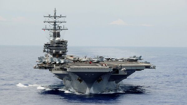 The aircraft carrier USS Ronald Reagan (CVN 76) is participating in Rim of the Pacific (RIMPAC) Exercise 2014 - Sputnik International