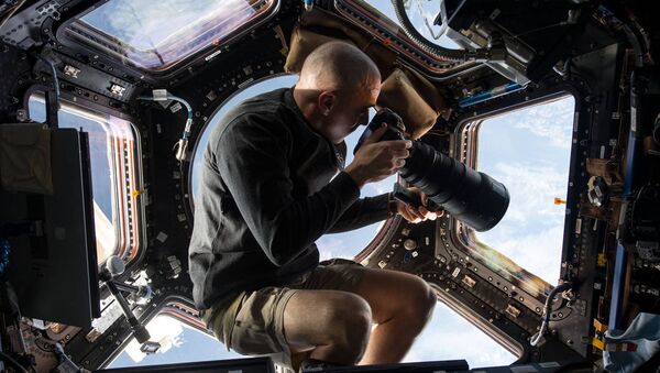 Inside the Cupola, NASA astronaut Chris Cassidy, an Expedition 36 flight engineer, uses a 400mm lens on a digital still camera to photograph a target of opportunity on Earth some 250 miles below him and the International Space Station. Cassidy has been aboard the orbital outpost since late March and will continue his stay into September. - Sputnik International