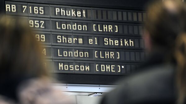 Departure board listing a flight to Egyptian city Sharm el-Sheikh - Sputnik International