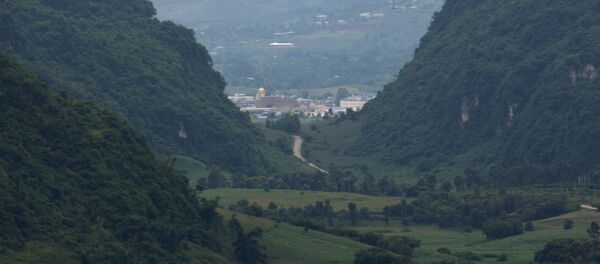 Myanmar's Kokang region seen from the Chinese side from a hill top observation pavilion in Nansan in southwestern China's Yunnan province. Myanmar's Kokang region seen from the Chinese side from a hill top observation pavilion in Nansan in southwestern China's Yunnan province. - Sputnik International