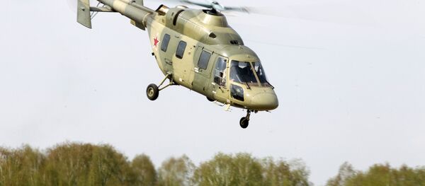 The helicopter Ansat is demonstrated at the testing facility of the OAO Kazan Helicopter Plant, part of the Helicopters of Russia, a Russian helicopter building holding The helicopter Ansat is demonstrated at the testing facility of the OAO Kazan Helicopter Plant, part of the Helicopters of Russia, a Russian helicopter building holding - Sputnik International