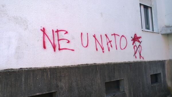 No to NATO graffiti in Montenegro - Sputnik International