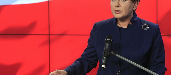 Candidate for the prime minister's post Beata Szydlo announces names for the new government in Warsaw, Poland, Monday, Nov. 9, 2015. - Sputnik International