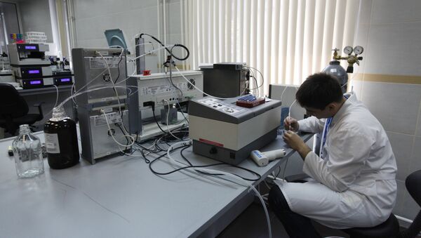 An employee working in the laboratory of the anti-doping center accredited by the World Anti-Doping Agency (WADA), in Moscow - Sputnik International