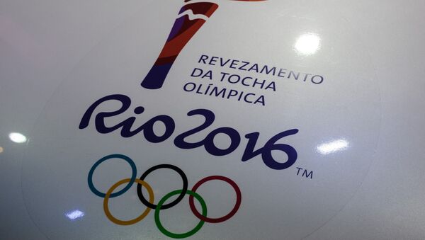 View of a Rio 2016 Olympic torch logo at the Jockey Club in Rio de Janeiro, Brazil - Sputnik International