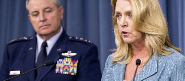 Air Force Secretary Deborah Lee James, accompanied by and Air Force Chief of Staff Gen. Mark Welsh III Air Force Secretary Deborah Lee James, accompanied by and Air Force Chief of Staff Gen. Mark Welsh III - Sputnik International