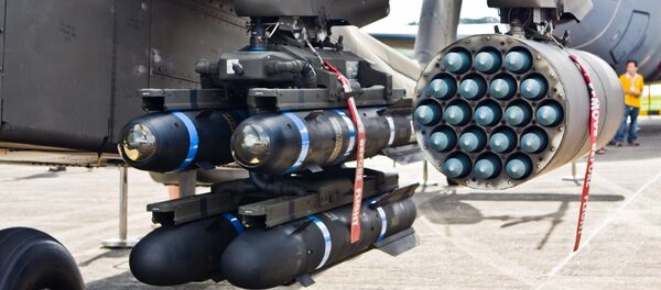 AGM-114 Hellfire Anti-Tank missiles and Hydra 70mm rockets AGM-114 Hellfire Anti-Tank missiles and Hydra 70mm rockets - Sputnik International