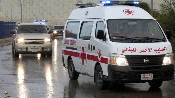 A convoy of Lebanese Red Cross ambulances - Sputnik International