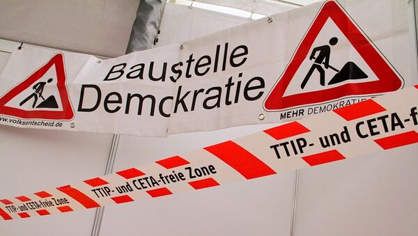Anti-TTIP sign - Sputnik International