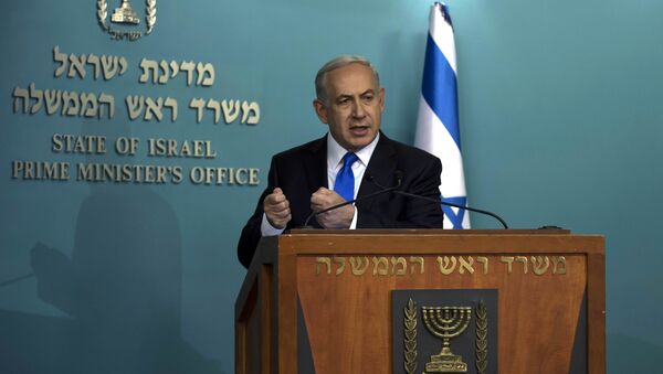 Israeli Prime Minister Benjamin Netanyahu addresses a press conference at his office in Jerusalem, on November 14, 2015 - Sputnik International