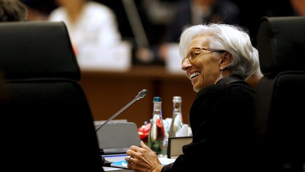 International Monetary Fund (IMF) Managing Director Christine Lagarde participates in a working session on the global economy with fellow world leaders at the start of the G20 summit at the Regnum Carya Resort in Antalya, Turkey, November 15, 2015 - Sputnik International