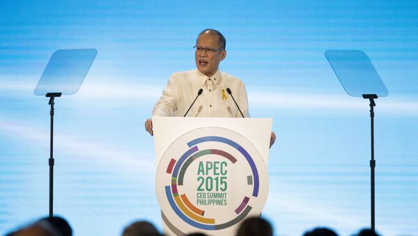 Philippine President Benigno Aquino III speaks during the opening ceremony of Asia Pacific Economic Cooperation (APEC) 2015 CEO Summit in Manila, Philippines, 16 November 2015 - Sputnik International