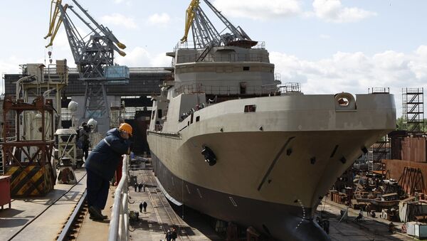 The landing craft Ivan Gren, built for the Russian Defense Ministry, at the Yantar Shipyard, Kaliningrad. - Sputnik International