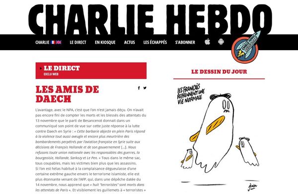 Screenshot of the Charlie Hebdo website - Sputnik International