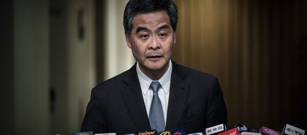Hong Kong Chief Executive Leung Chun-ying addresses a press conference in Hong Kong on June 18, 2015 Hong Kong Chief Executive Leung Chun-ying addresses a press conference in Hong Kong on June 18, 2015 - Sputnik International