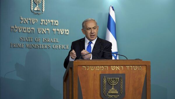 Israel's Prime Minister Benjamin Netanyahu delivers a statement to the media following the attacks in Paris, at his office in Jerusalem November 14, 2015 - Sputnik International