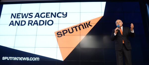 Rossiya Segodnya Director General Dmitry Kiselev at the presentation of the major international news brand, Sputnik - Sputnik International
