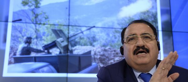Syrian ambassador to Russia Riad Haddad speaks during a press conference in Moscow. - Sputnik International