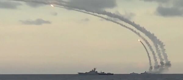 Syria struck 18th cruise missiles Caliber-NK to the terrorists From Caspian Sea - Sputnik International