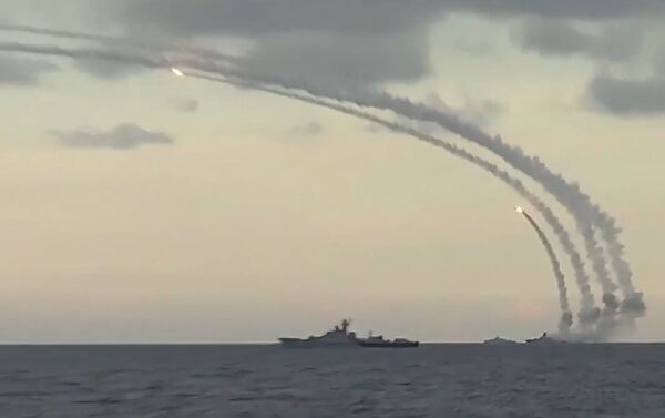 Syria struck 18th cruise missiles Caliber-NK to the terrorists From Caspian Sea - Sputnik International