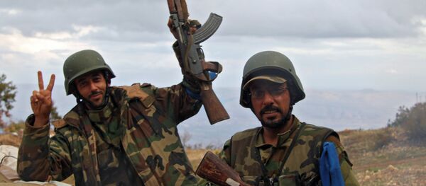 The Syrian forces, backed by the Russian air strikes, have reportedly managed to regain control over another 12 kilometers of the Aleppo-Lattakia highway and they are currently advancing on the town of al-Salma The Syrian forces, backed by the Russian air strikes, have reportedly managed to regain control over another 12 kilometers of the Aleppo-Lattakia highway and they are currently advancing on the town of al-Salma - Sputnik International