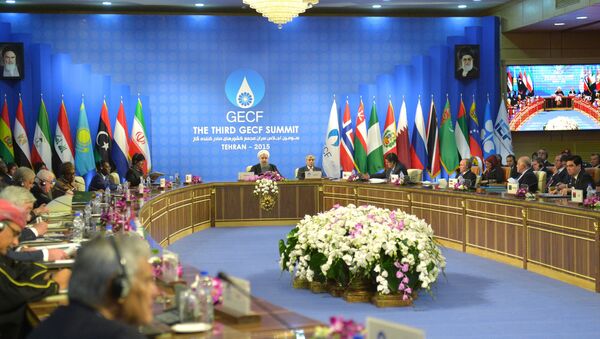 November 23, 2015. Russian President Vladimir Putin, third right, foreground, attends the summit of the heads of state and government of the Gas Exporting Countries Forum in Tehran. - Sputnik International