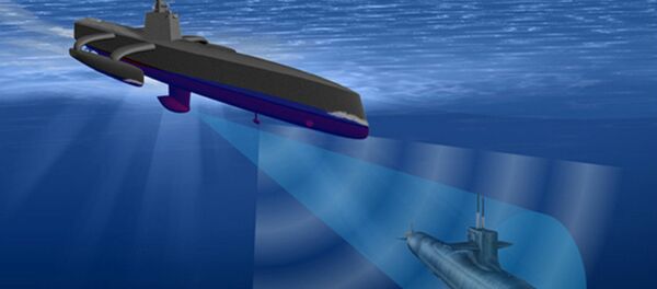 A rendering of the Continuous Trail Unmanned Vessel (ACTUV) A rendering of the Continuous Trail Unmanned Vessel (ACTUV) - Sputnik International