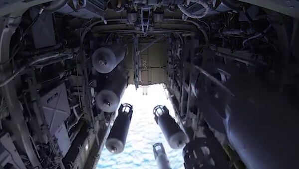 The bomb-door of the Tu-22 M3 missile-carrying bomber, the Russian aerospace forces, on its operational mission to deliver air strikes at ISIS targets in Syria - Sputnik International