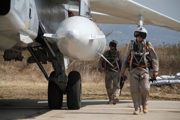 Russian military air group at Hmeymim airbase in Syria. file photo Russian military air group at Hmeymim airbase in Syria. file photo - Sputnik International