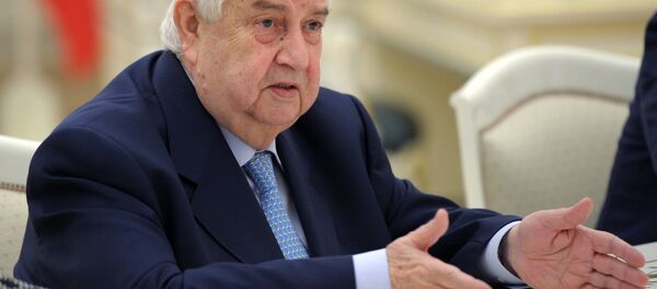 Russian President Vladimir Putin meets with Syrian Foreign Minister Walid Muallem Russian President Vladimir Putin meets with Syrian Foreign Minister Walid Muallem - Sputnik International