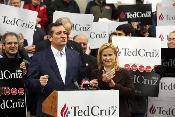 Republican presidential candidate Sen. Ted Cruz, R-Texas, with his wife Heidi. Republican presidential candidate Sen. Ted Cruz, R-Texas, with his wife Heidi. - Sputnik International