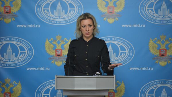 Russian Foreign Office spokesperson Maria Zakharova seen at a briefing on current political affairs. - Sputnik International