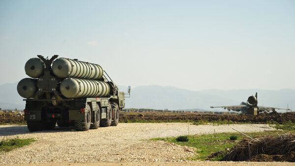 Anti-aircraft missile system S-400 during combat duty to ensure the safety of the Russian air group in Syria - Sputnik International