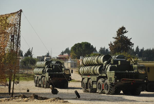 The S-400 on combat duty in Latakia, Syria ensuring the safety of the Russian air group. The system was deployed after a Turkish Air Force jet shot down a Russian Su-24M bomber jet flying a combat mission against Islamist militants in November 2015. The S-400 on combat duty in Latakia, Syria ensuring the safety of the Russian air group. The system was deployed after a Turkish Air Force jet shot down a Russian Su-24M bomber jet flying a combat mission against Islamist militants in November 2015. - Sputnik International