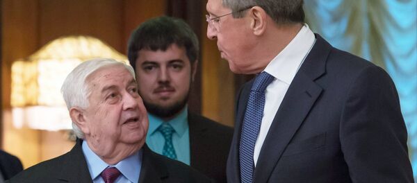 Foreign Minister Sergei Lavrov meets with Syrian counterpart, Walid al-Muallem Foreign Minister Sergei Lavrov meets with Syrian counterpart, Walid al-Muallem - Sputnik International