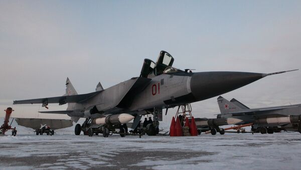 Interceptor fighter MiG-31BM at the airbase in Kansk - Sputnik International