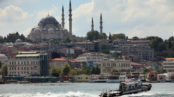 View of the Blue Mosque across the Bosphorus, Istanbul - Sputnik International