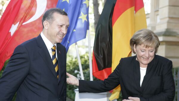 Angela Merkel and Tayyip Erdogan - Sputnik International